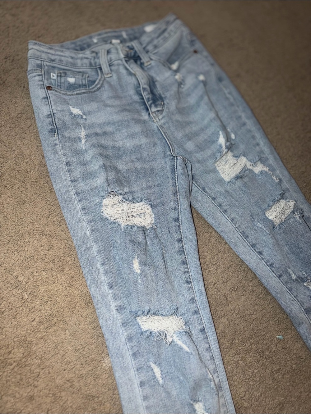 Judy Blue Light Blue Ripped Skinny Jeans